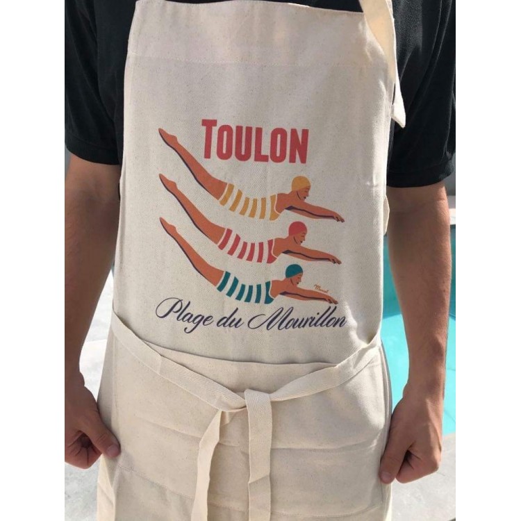 Tablier de cuisine personnalisé Toulon, les plages